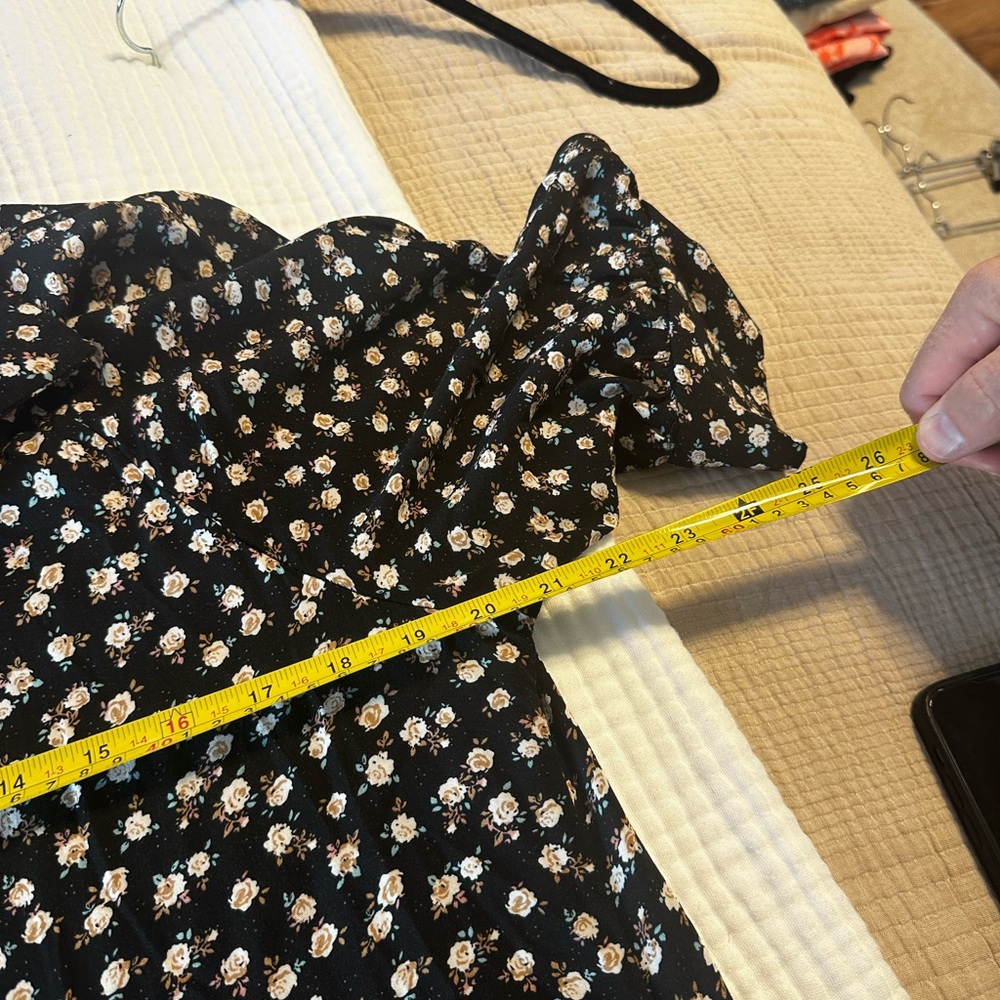 NATURAL LIFE Black Midi Dress with Cream Floral Print - Picture 7 of 8